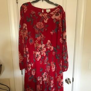 Ava and Viv Red Floral Print dress